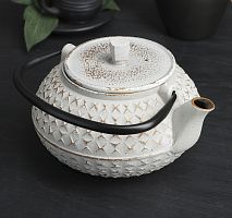 Чайник с ситом 900 мл "Жангали", цвет белый