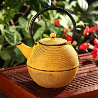 Чайник с ситом 1 л "Аман" с эмалированным покрытием, цвет желтый