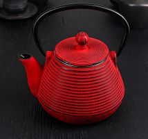 Чайник с ситом «Атьяф», 1 л, красный, эмалированный внутри