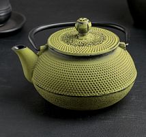 Чайник с ситом 600 мл "Восточная ночь", зеленый, эмалированное пок